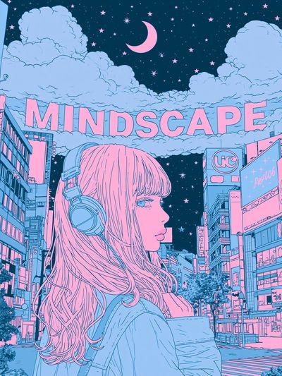 Dreamy Cityscape Anime Print. poster