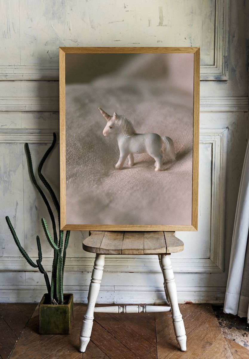 Miniature Unicorn Photography Poster. — room view 1