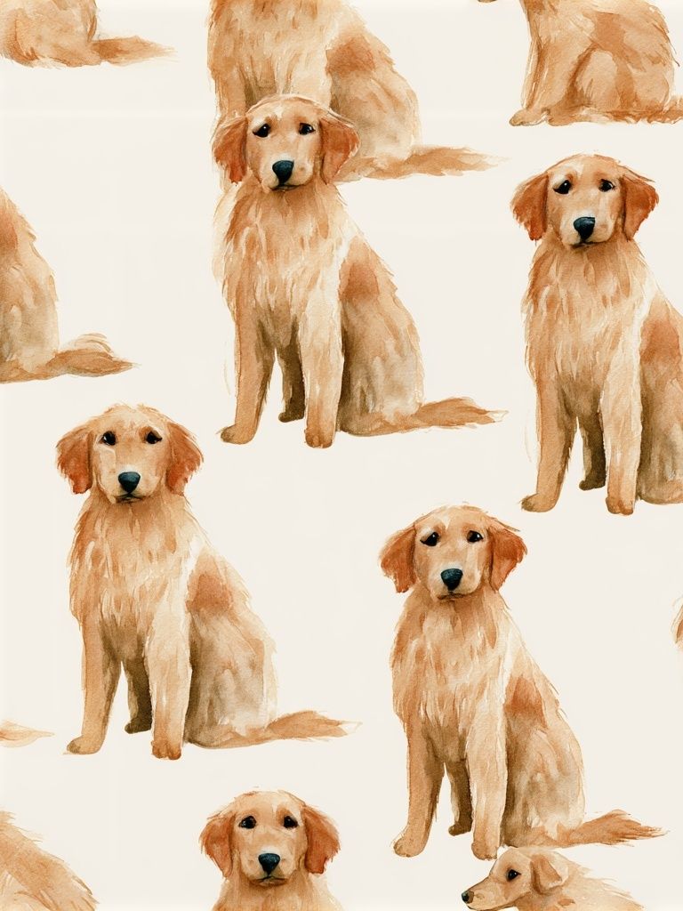 Golden Retriever Watercolor Print. poster — animals art