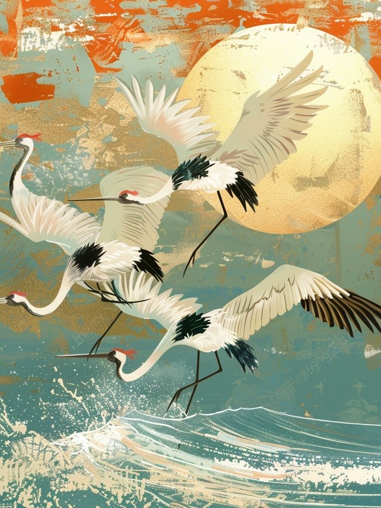Crane Flight — Japanese Illustration Print. poster detail