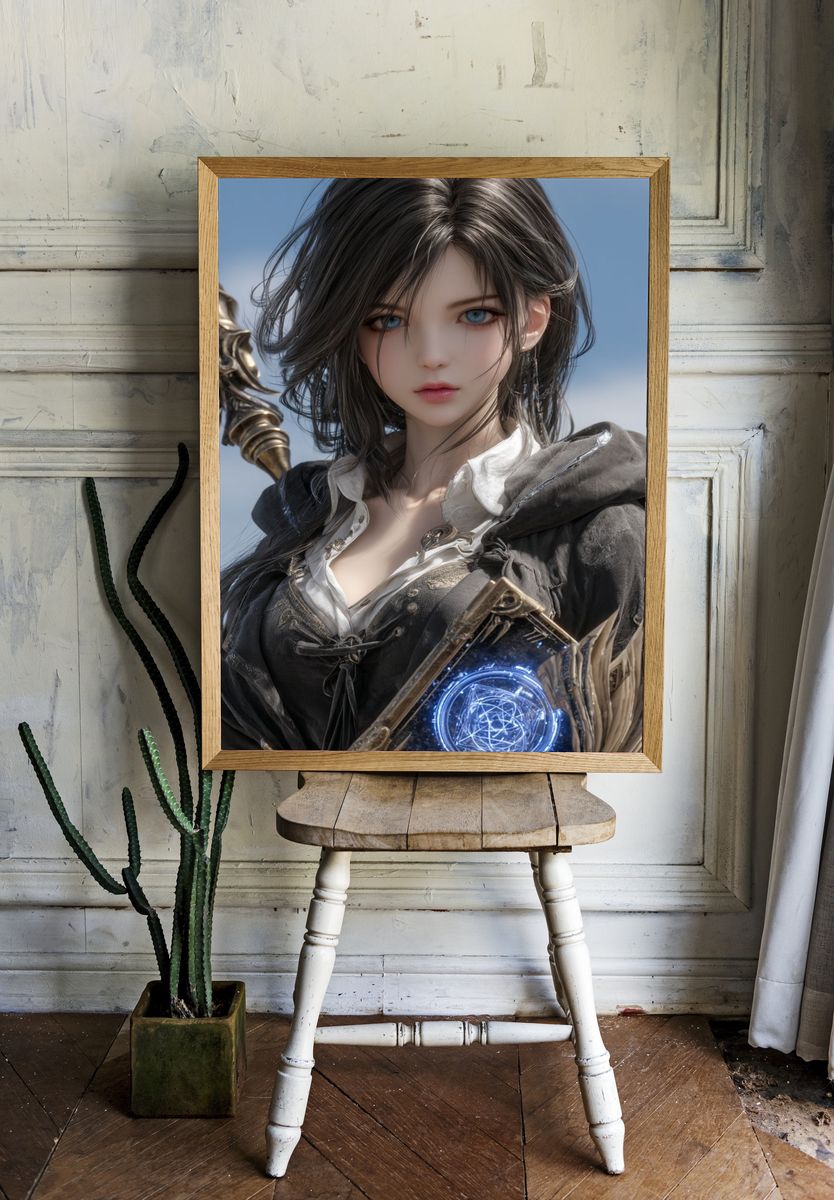 Mystic Sorceress Fantasy Print. room preview