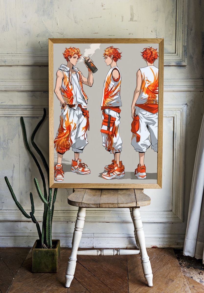Anime Streetwear Character Poster. — room view 1