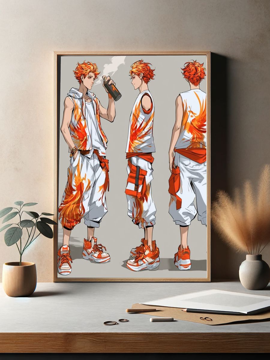 Anime Streetwear Character Poster. — room view 2