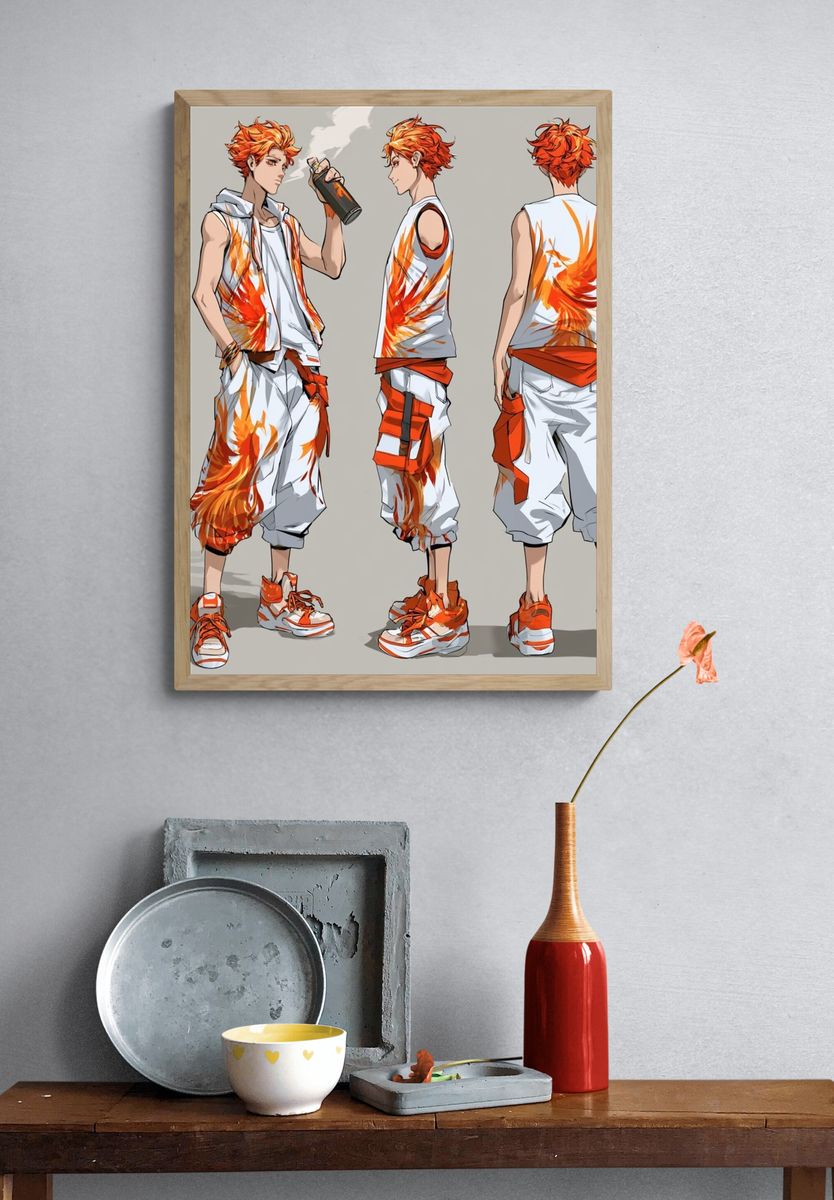 Anime Streetwear Character Poster. — room view 3