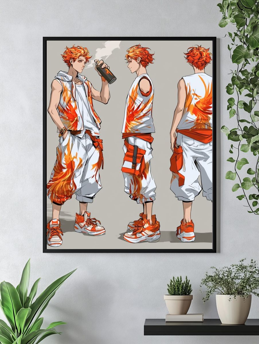 Anime Streetwear Character Poster. — room view 4