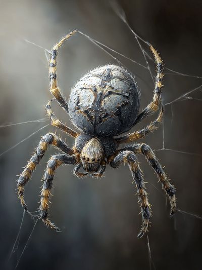 Orb-Weaver Spider Dark Print. poster