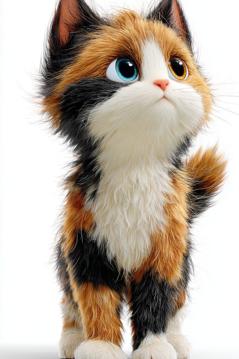 Calico Kitten Illustration Poster. poster detail