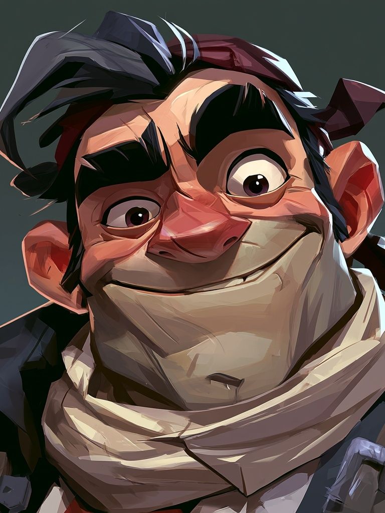Animated Character Portrait Print. poster detail