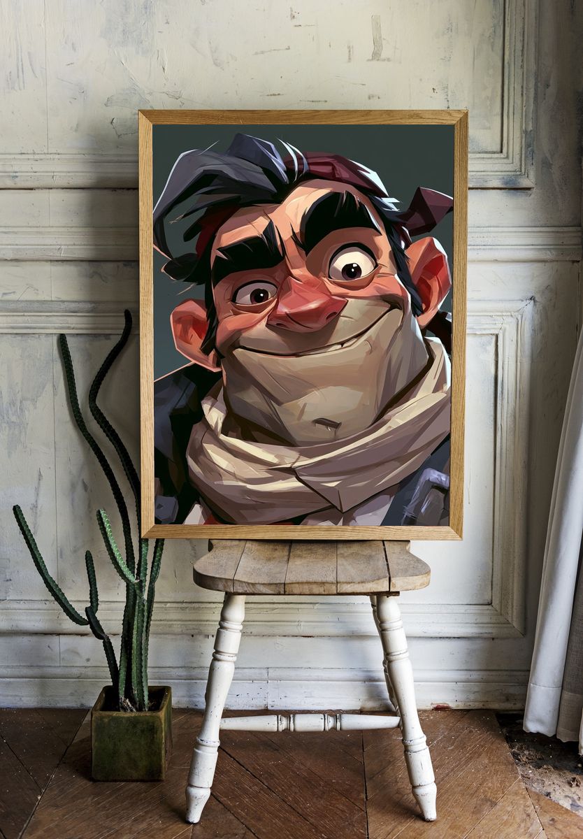 Animated Character Portrait Print. — room view 1