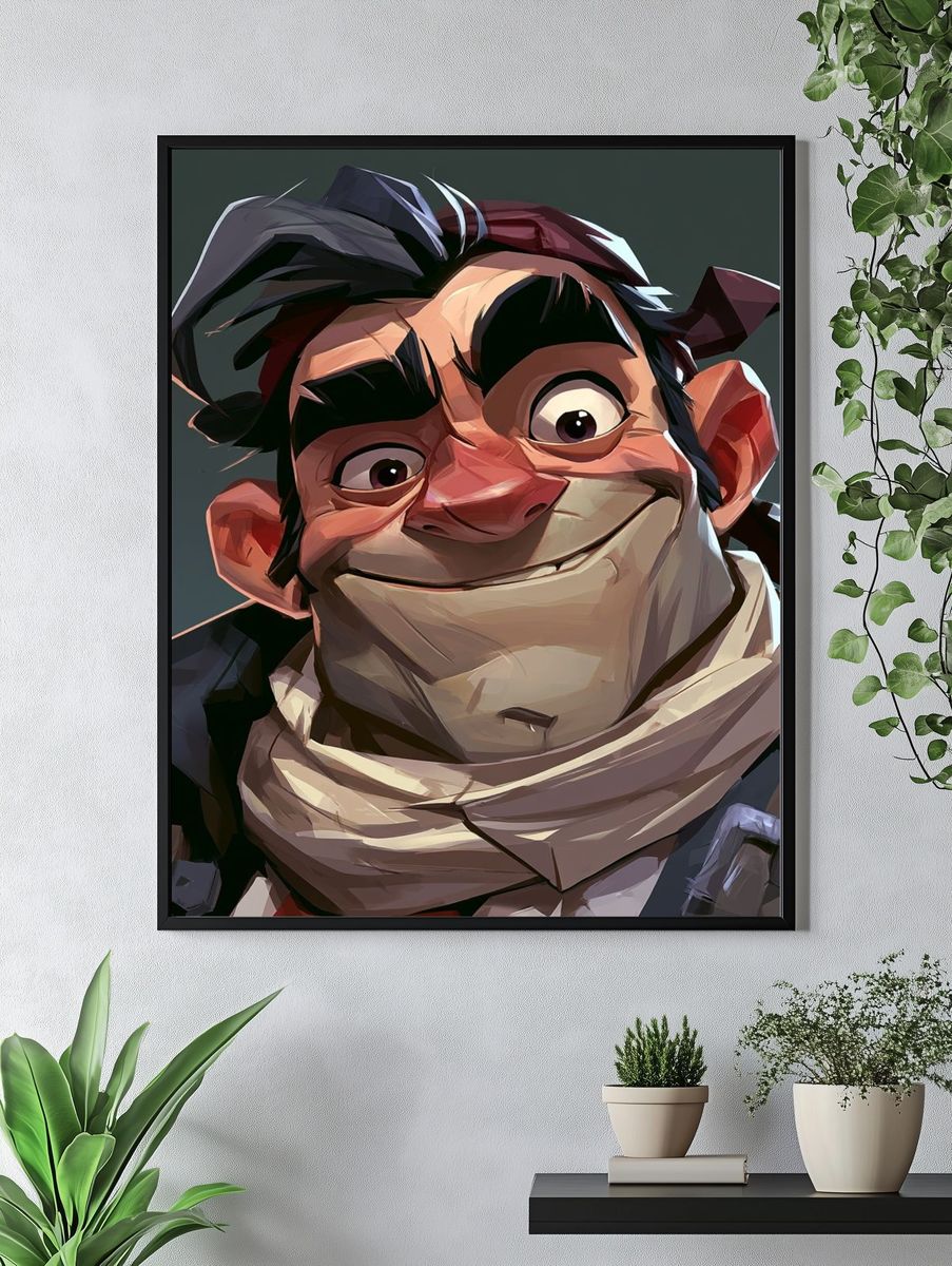 Animated Character Portrait Print. — room view 4