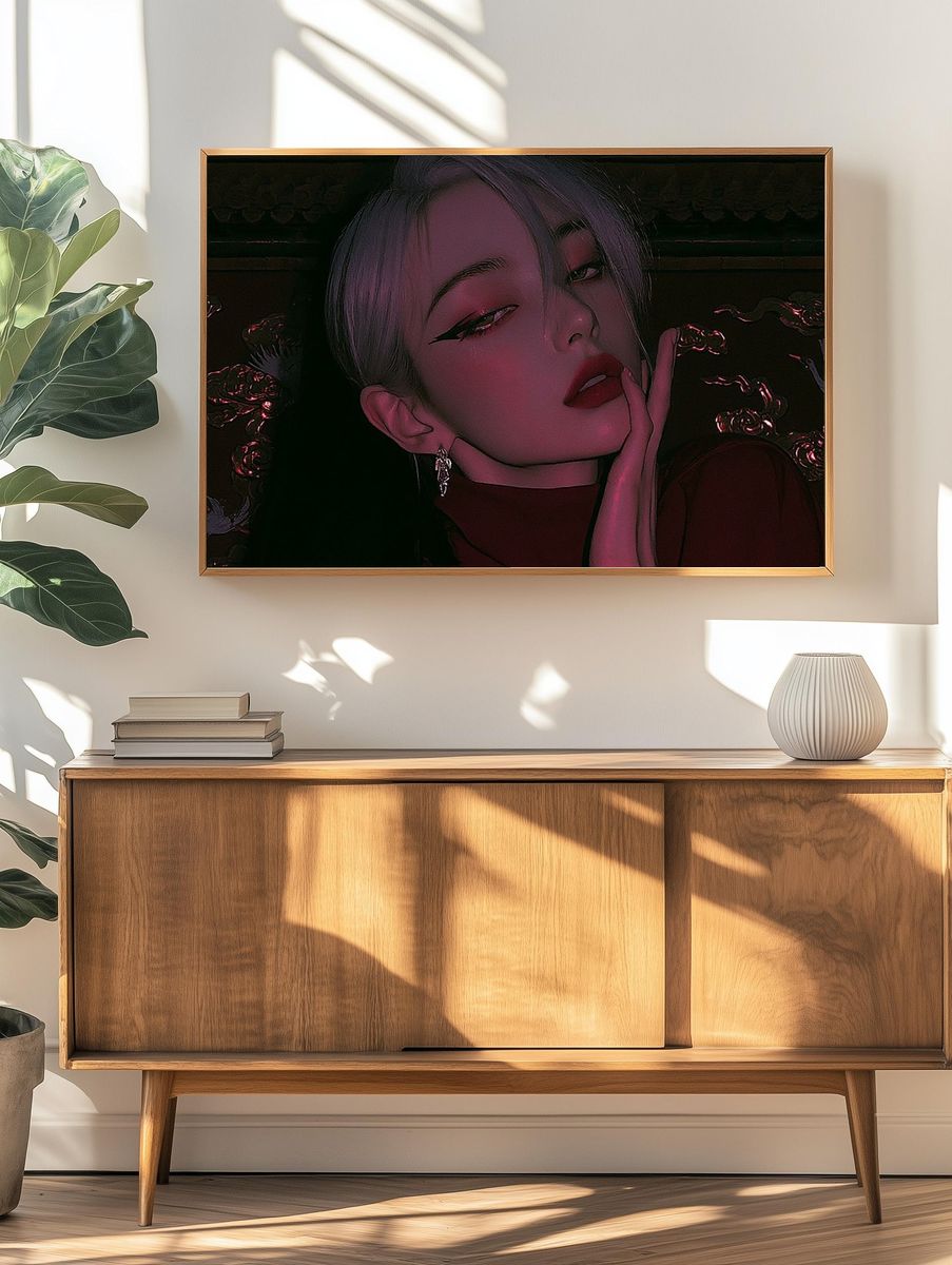 Glamorous Anime Portrait Poster. — room view 3