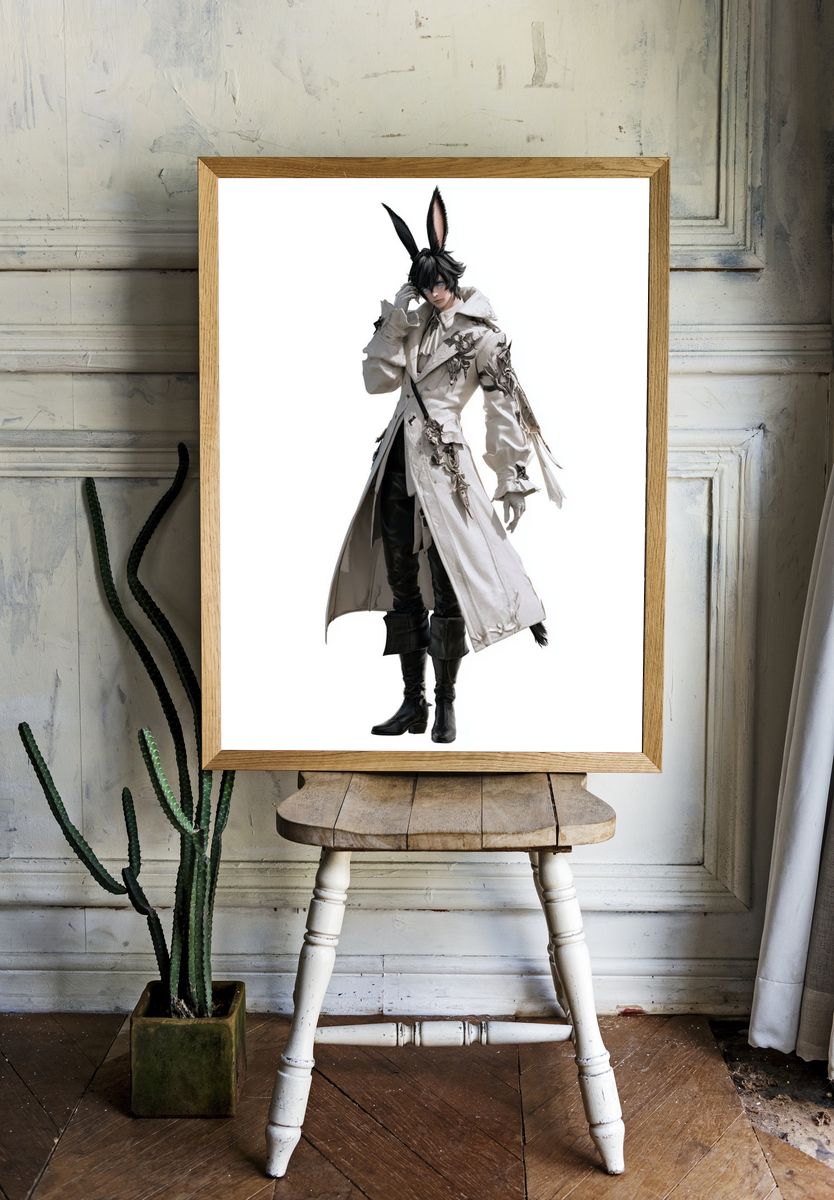 Rabbit-Eared Anime Character Print. — room view 1