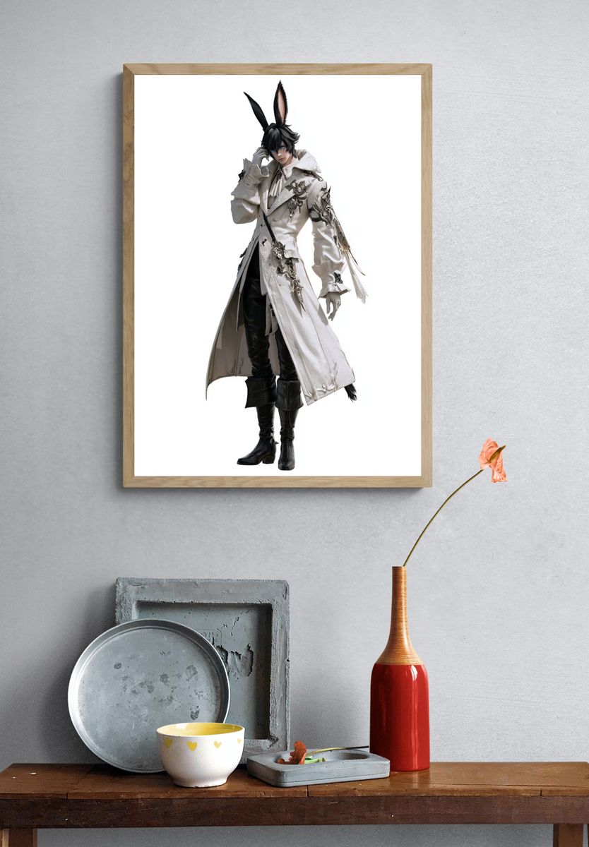 Rabbit-Eared Anime Character Print. — room view 3