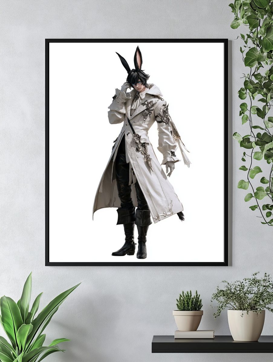 Rabbit-Eared Anime Character Print. — room view 4