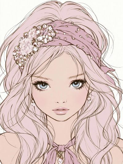 Pastel Princess Portrait Print. poster