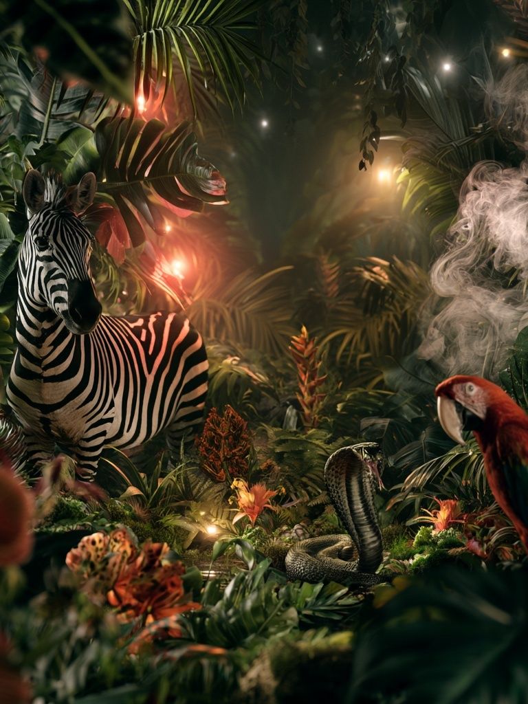 Tropical Jungle Wildlife Poster. poster — animals art