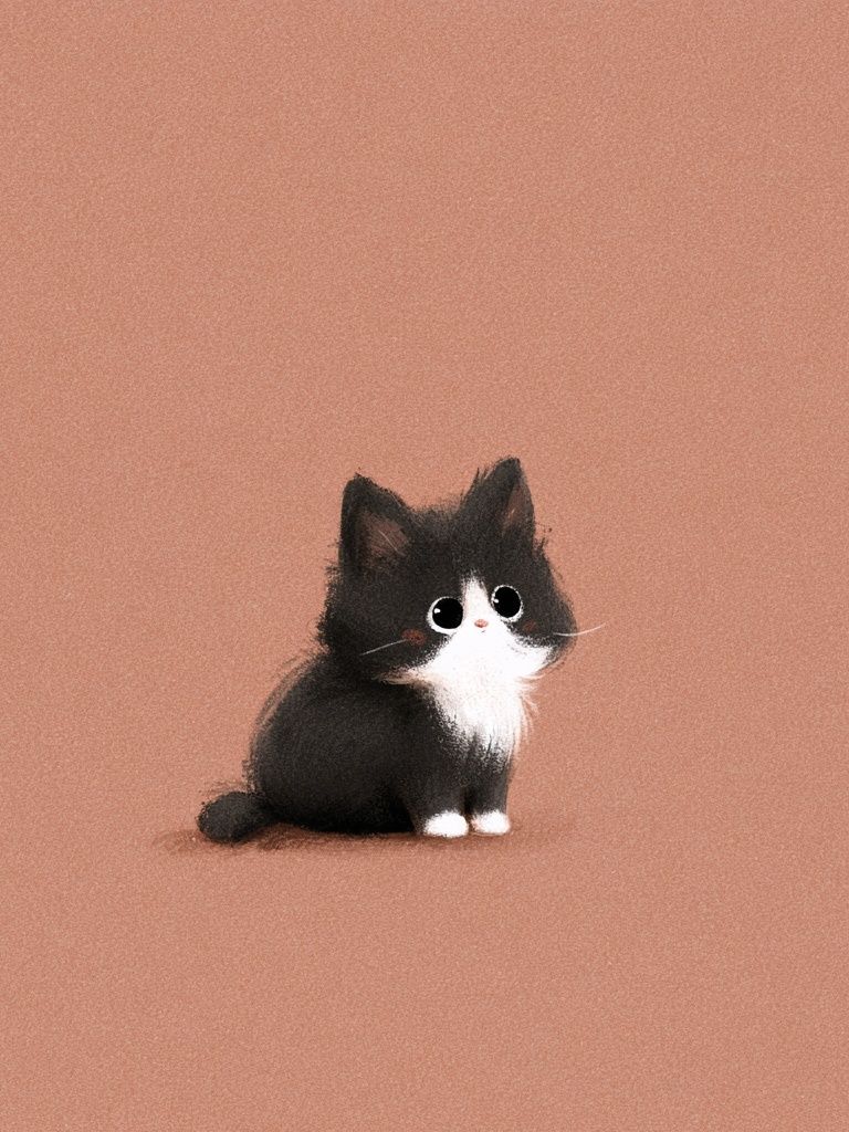 Tuxedo Kitten Illustration Poster. poster detail