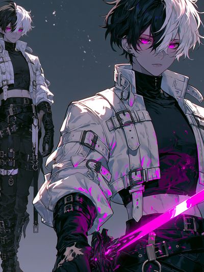 Anime Cyberpunk Swordsman Poster. poster