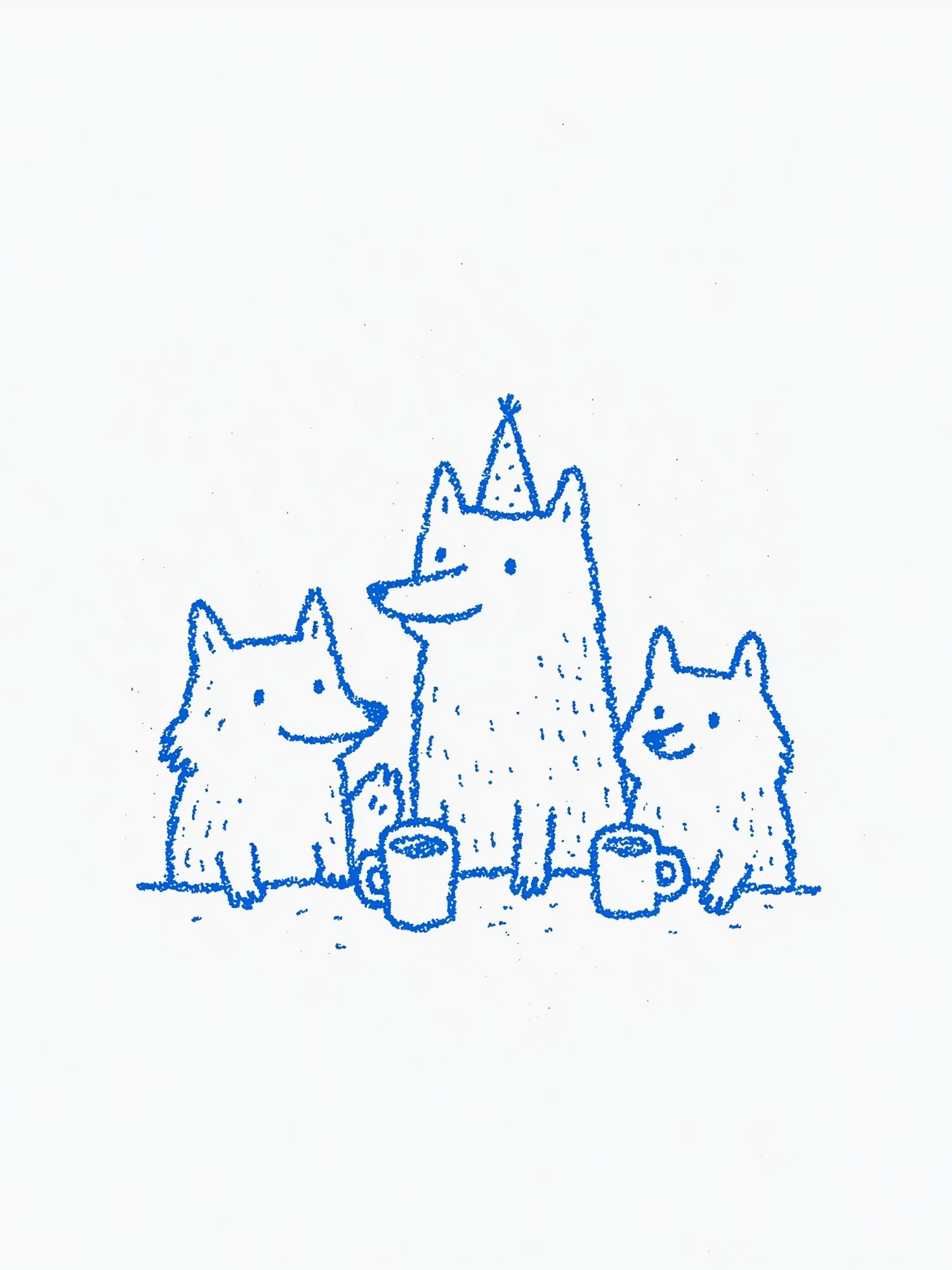 Blue Bear Family Illustration Poster. poster detail