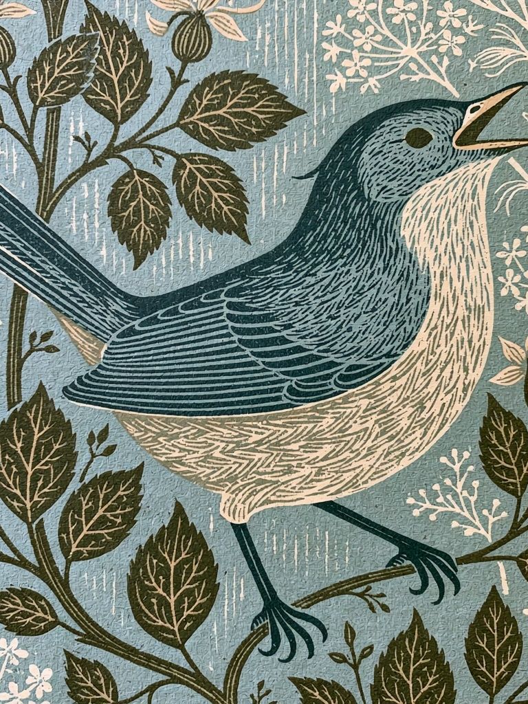 Songbird Botanical Print. poster — animals art