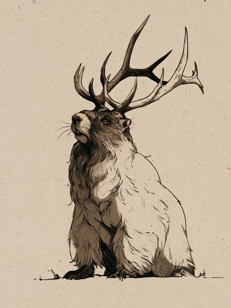 Majestic Deer Illustration Poster. poster detail