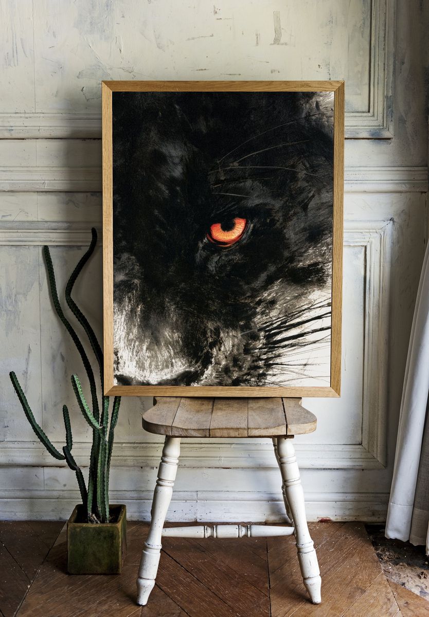 Black Panther Eye Illustration Poster. — room view 1