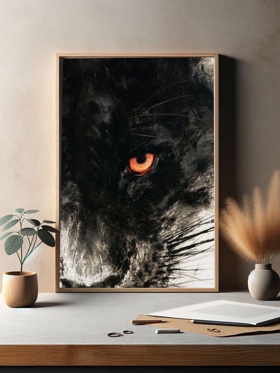 Black Panther Eye Illustration Poster. — room view 2