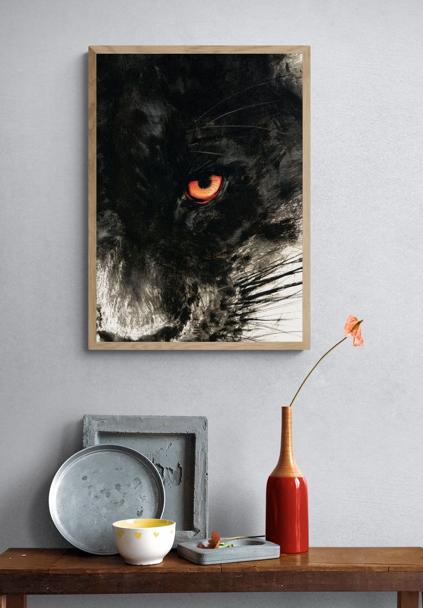 Black Panther Eye Illustration Poster. — room view 3