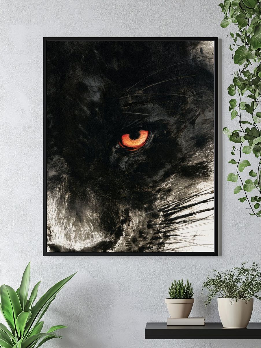 Black Panther Eye Illustration Poster. — room view 4