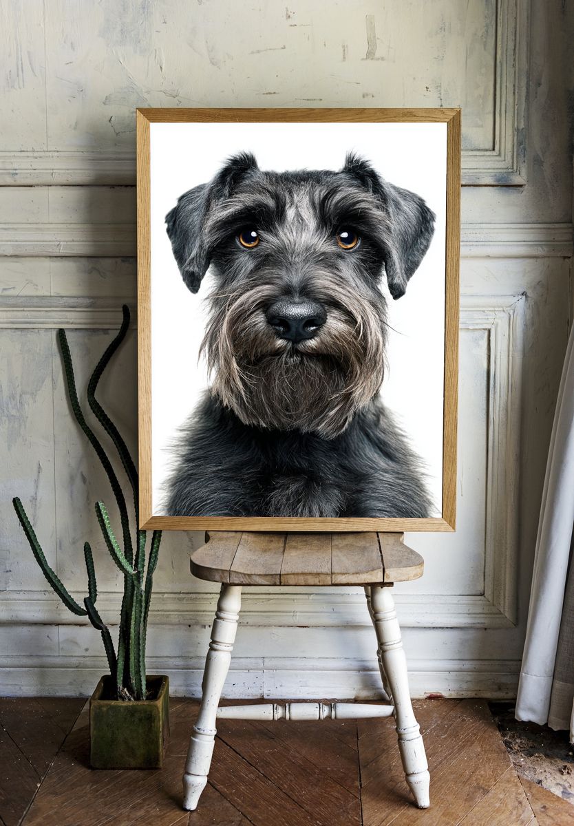 Schnauzer Portrait Photography Poster. — room view 1