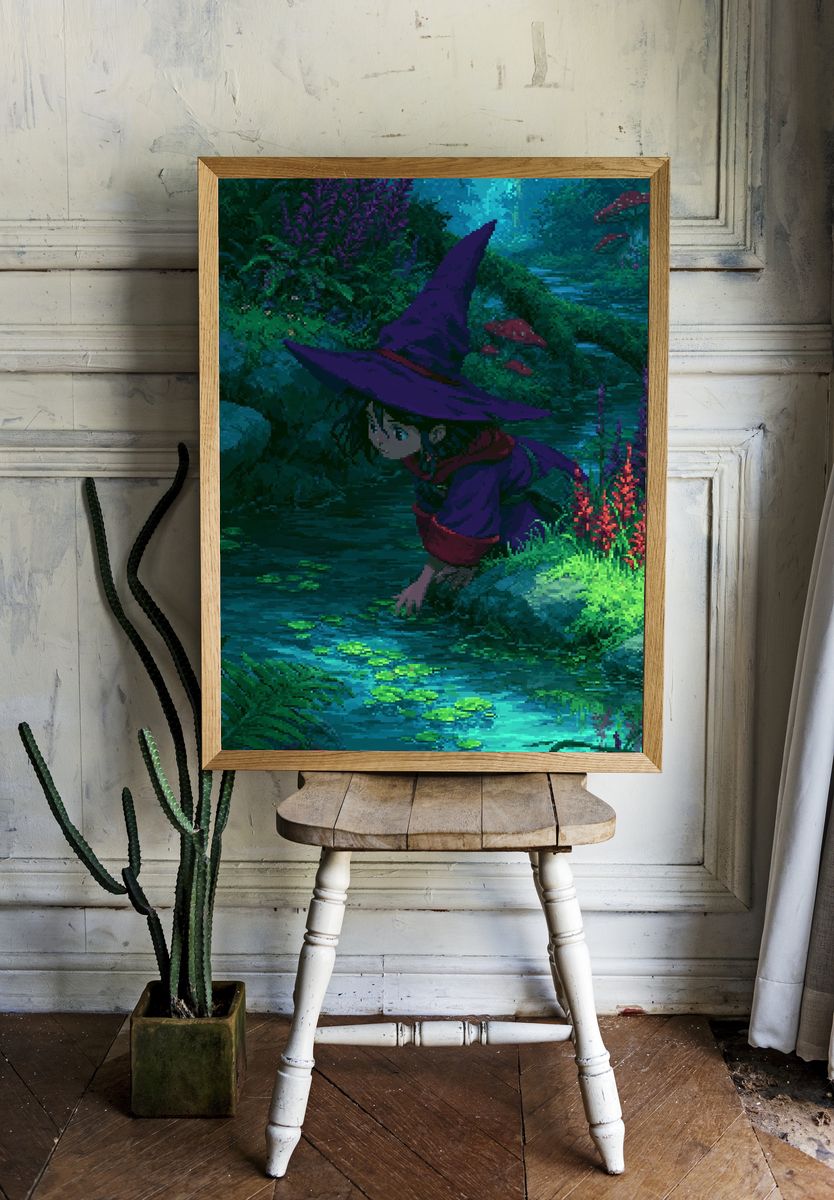 Kiki in the Forest Illustration Poster. room preview