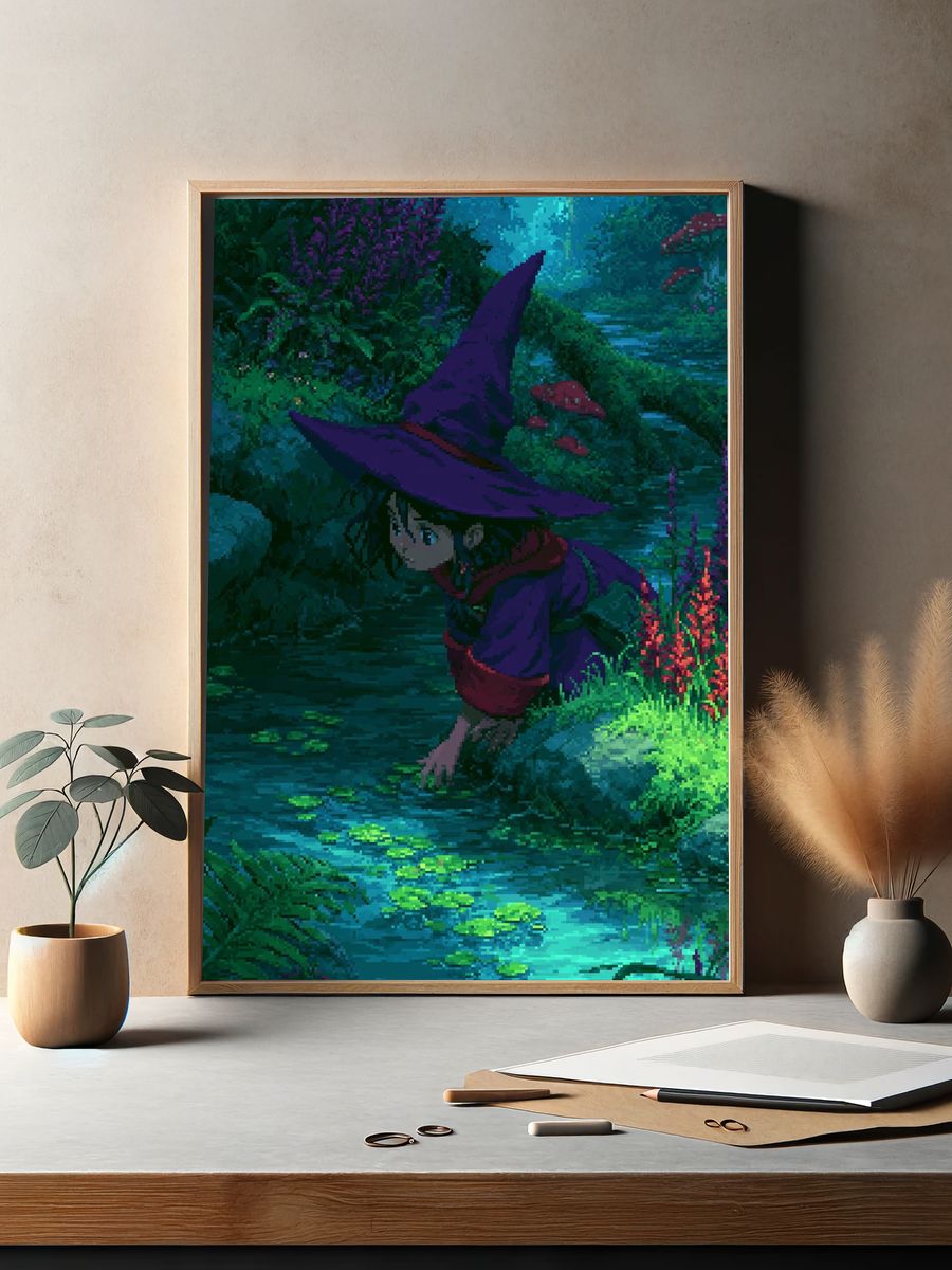 Kiki in the Forest Illustration Poster. — room view 2