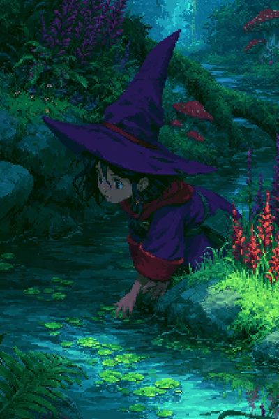Kiki in the Forest Illustration Poster.