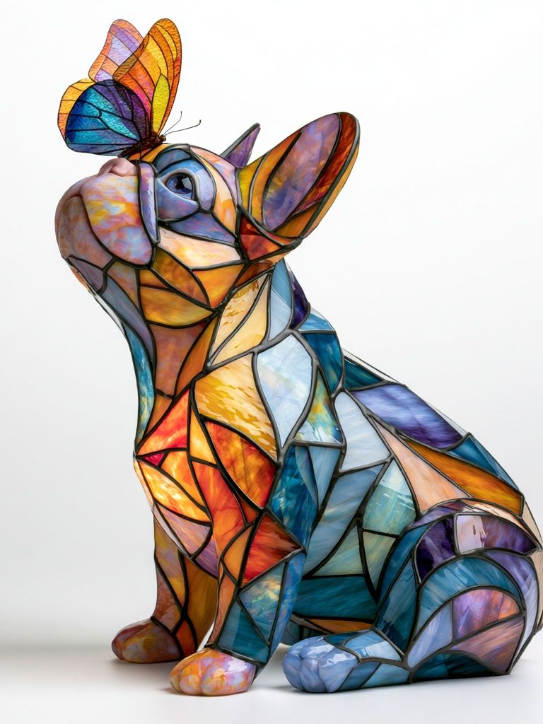 Stained Glass French Bulldog Poster. poster — animals art