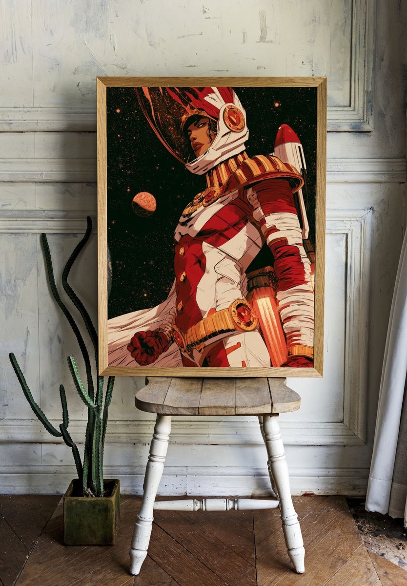 Astronaut Heroine — Anime Print. — room view 1