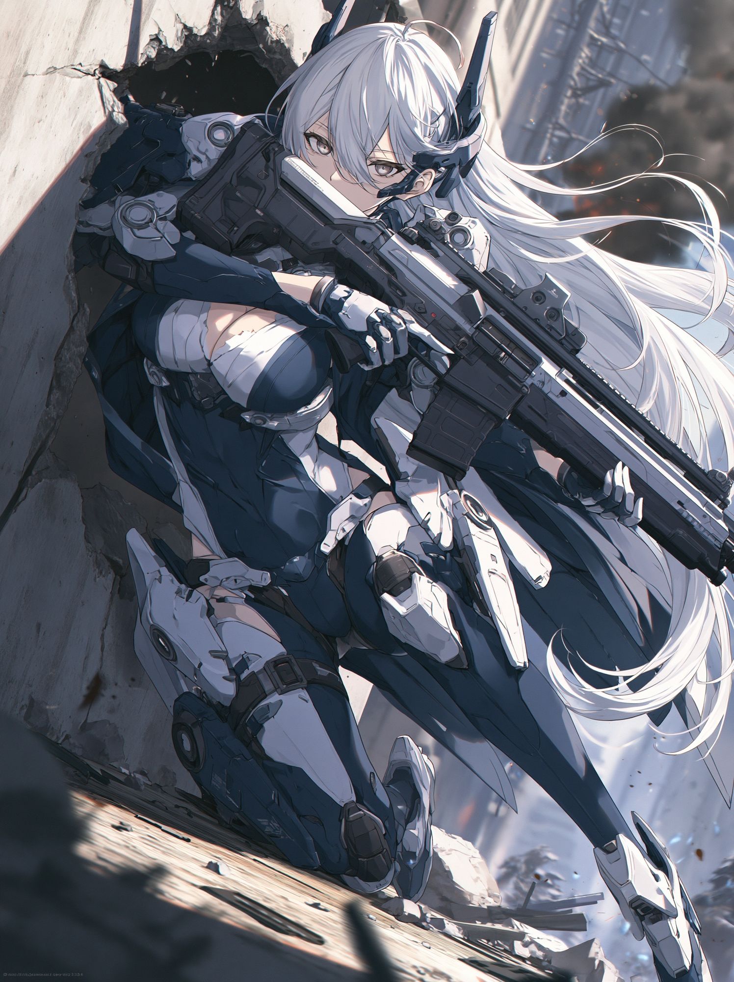 Cybernetic Anime Sniper Poster. poster — anime art