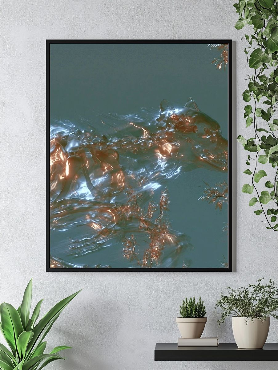 Chromatic Wolf Abstract Print. — room view 4
