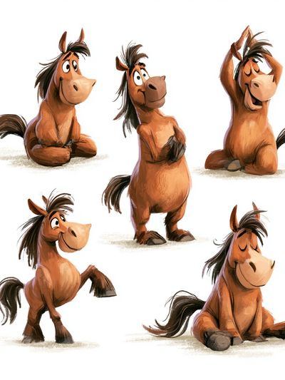 Playful Horse Character Illustration Poster. poster