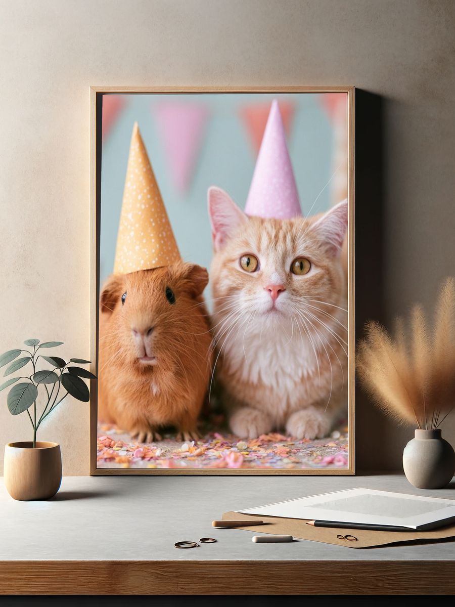 Party Cats Portrait Poster. — room view 2