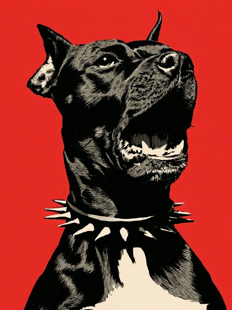 Punk Dog Portrait Print. poster detail