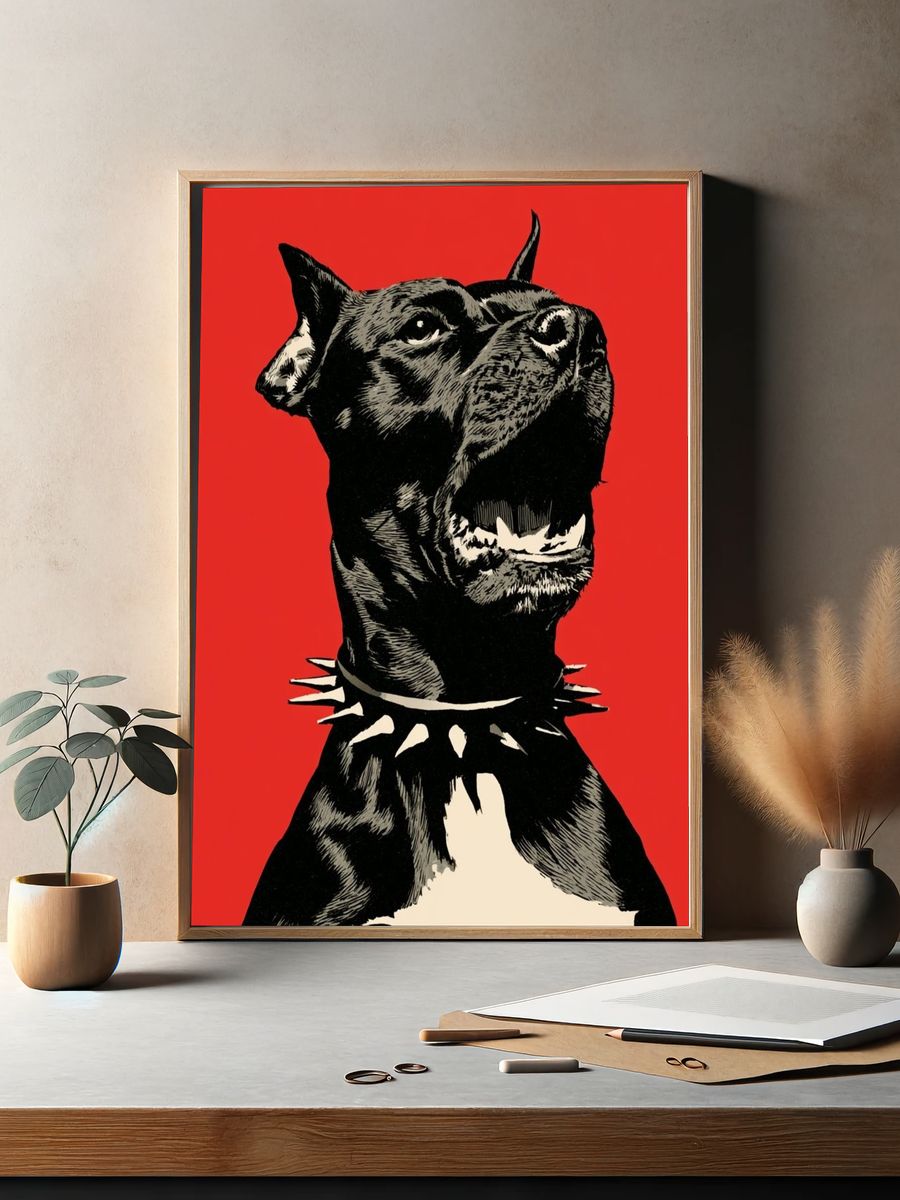 Punk Dog Portrait Print. — room view 2