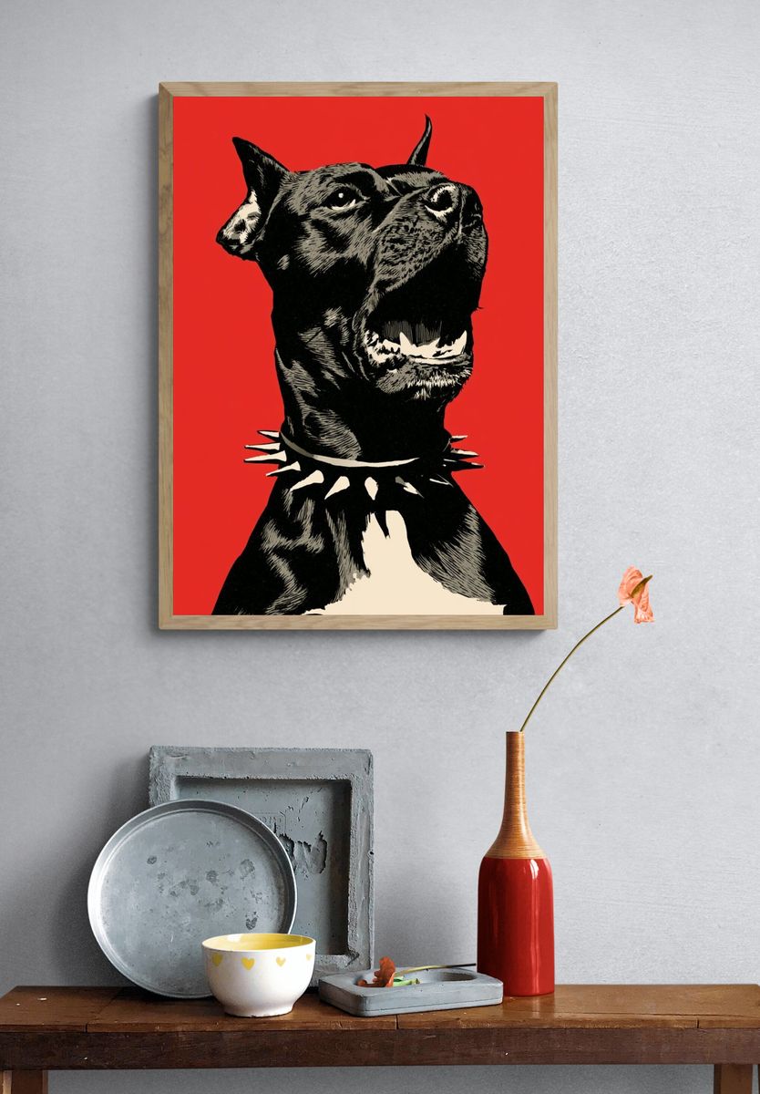 Punk Dog Portrait Print. — room view 3