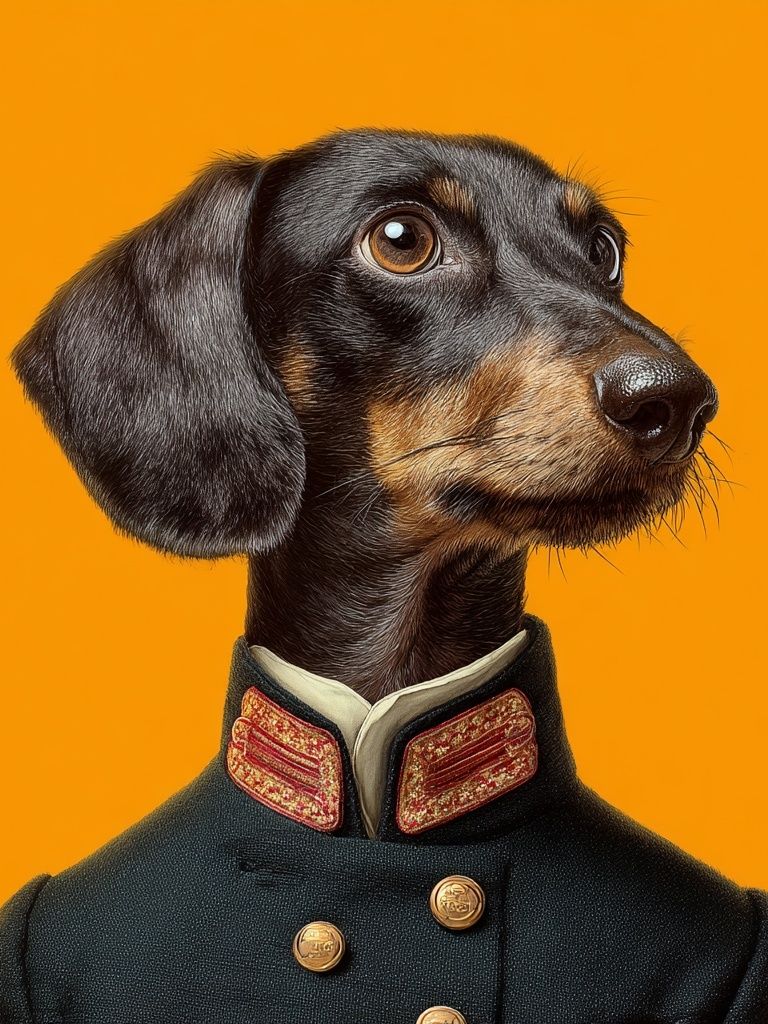 Dachshund Portrait Illustration Poster. poster — animals art