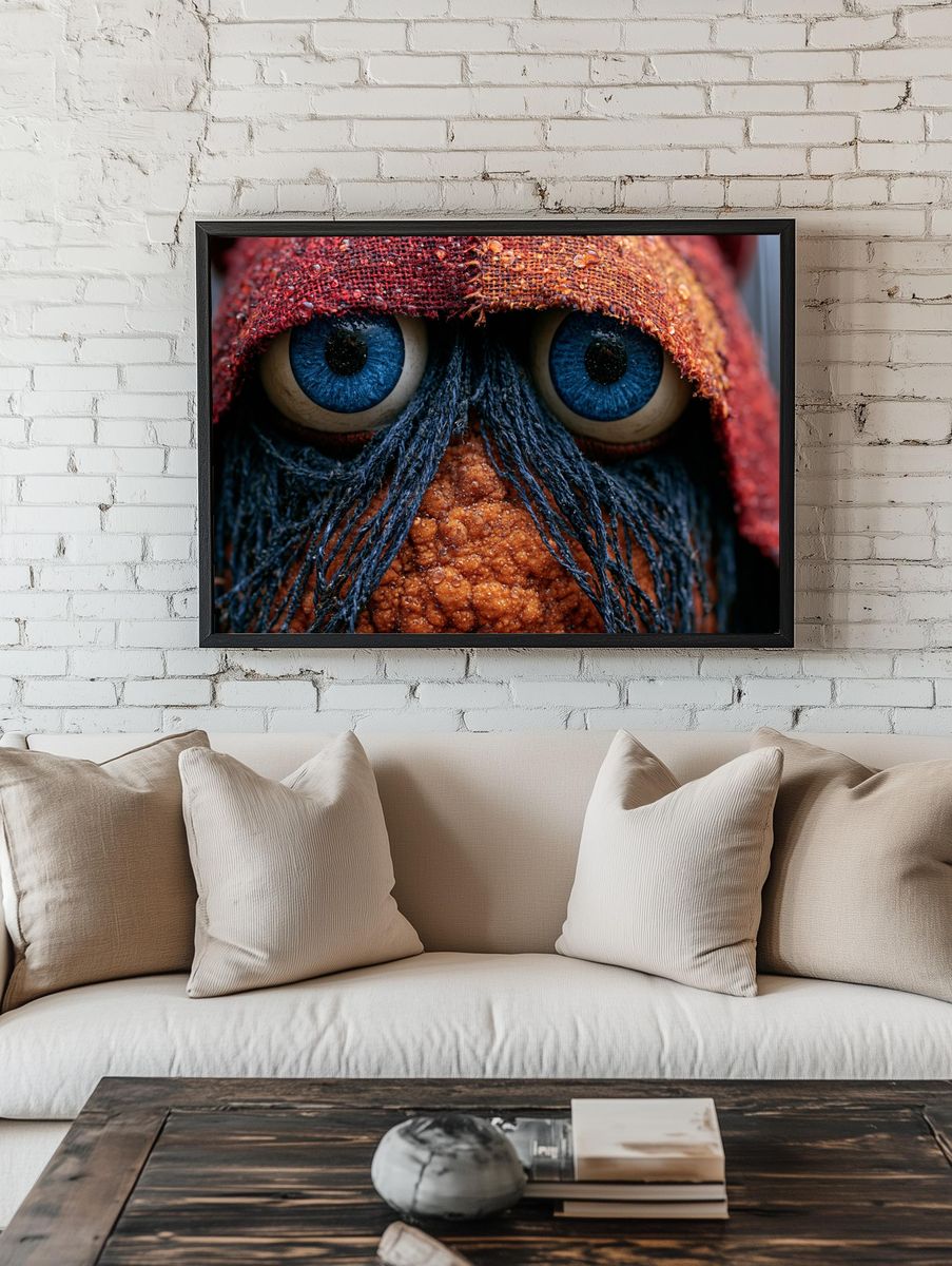 Rainy Owl Close-Up Photography Poster. — room view 1