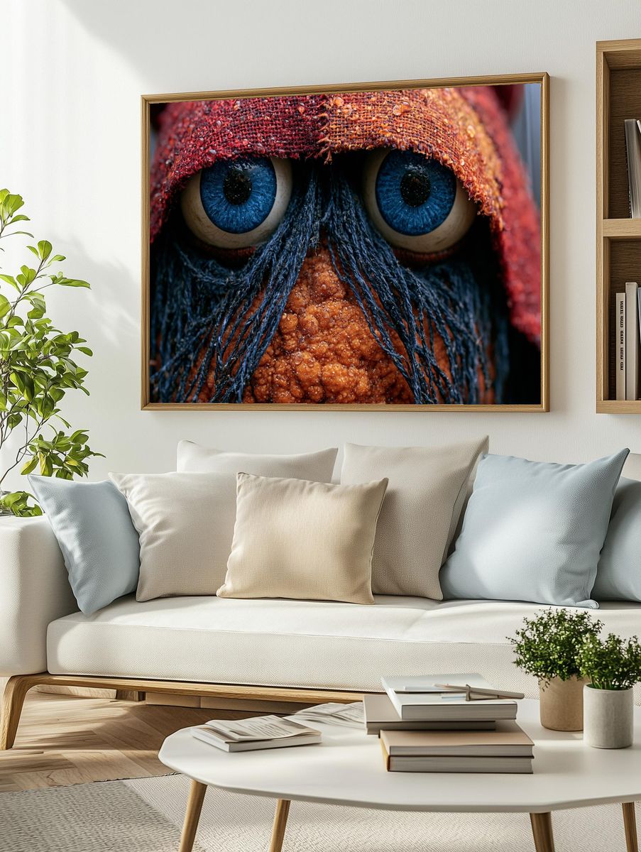 Rainy Owl Close-Up Photography Poster. — room view 2