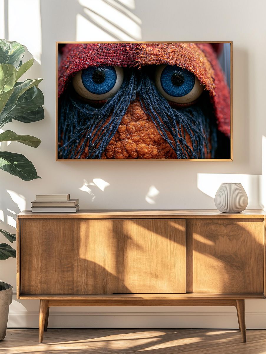 Rainy Owl Close-Up Photography Poster. — room view 3