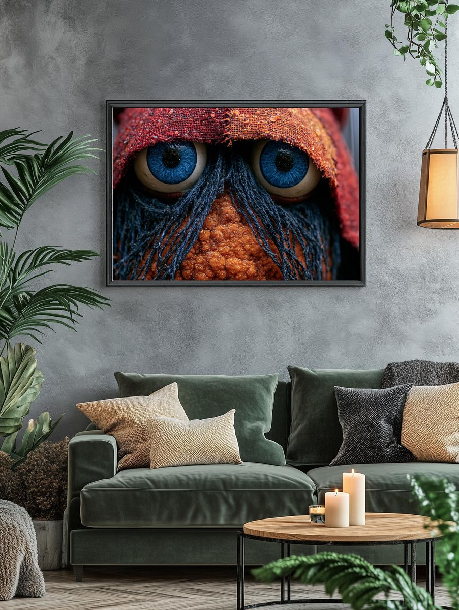 Rainy Owl Close-Up Photography Poster. — room view 4