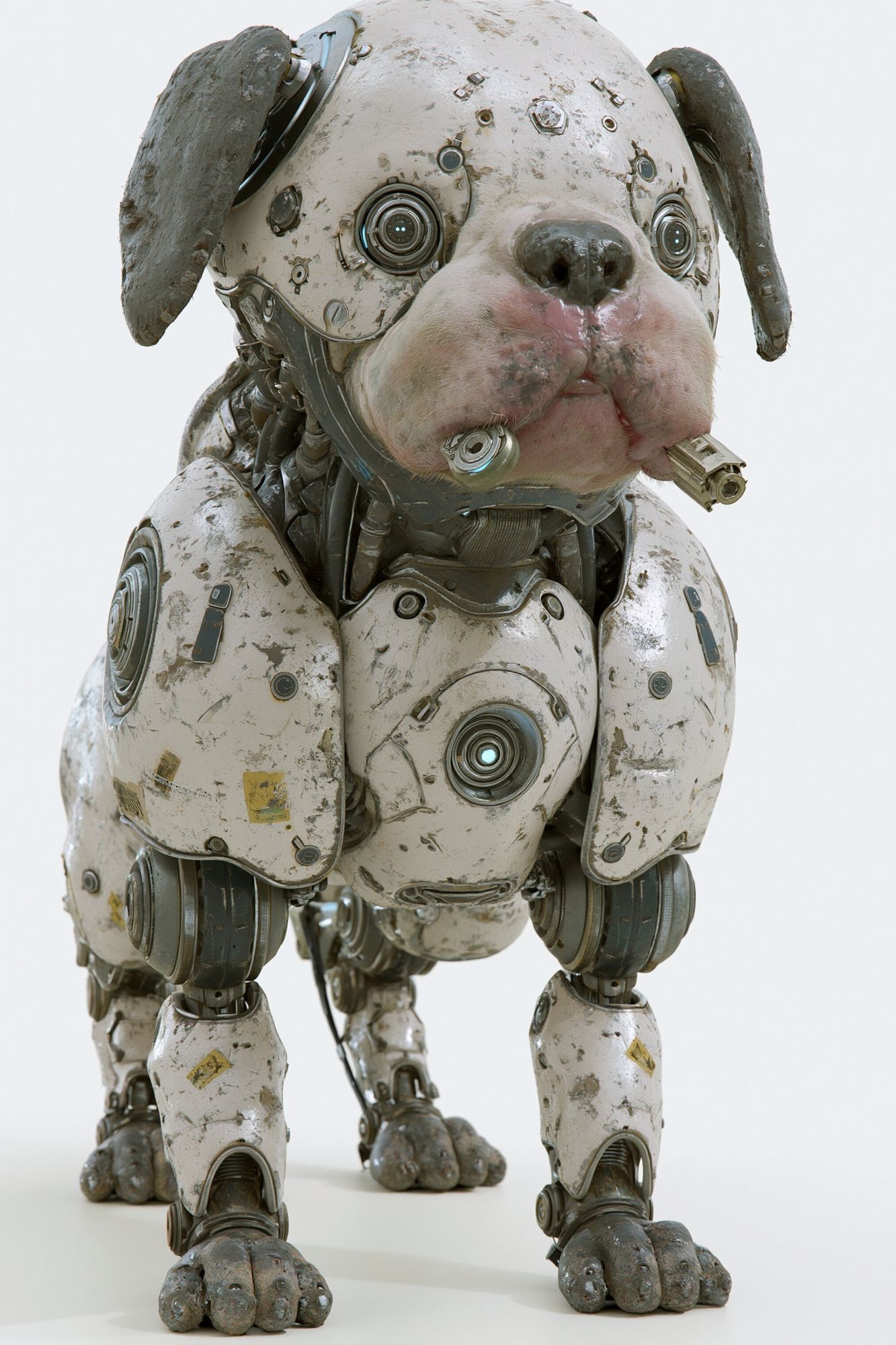 Cybernetic Dog Portrait Print. poster detail