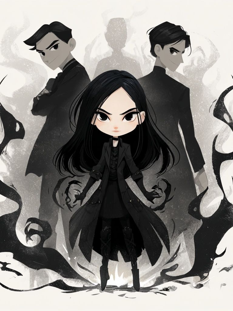 Dark Trio Gothic Anime Poster. poster detail