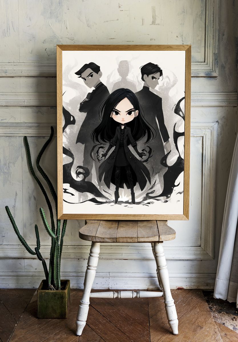 Dark Trio Gothic Anime Poster. — room view 1